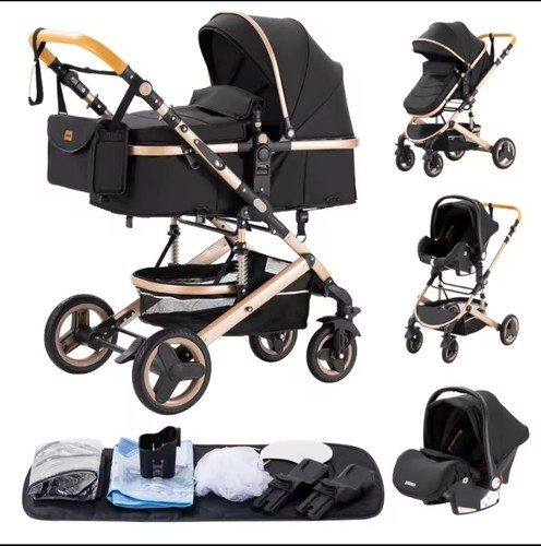 Kinderwagen 3in1 black gold - 3in1,