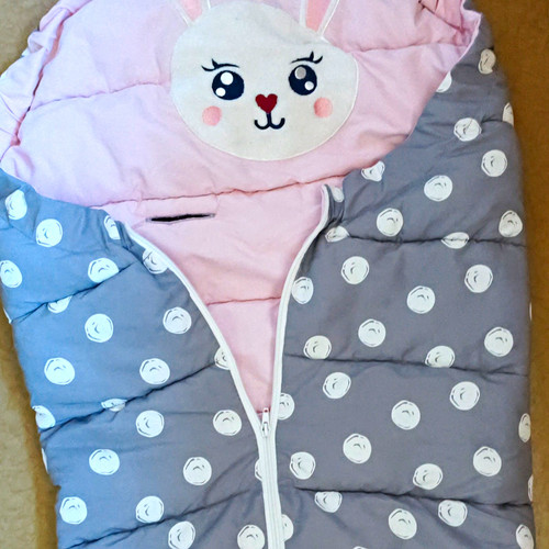 Kinderwagen fußsack grau - kinderwagen-fußsack, grau/rosa